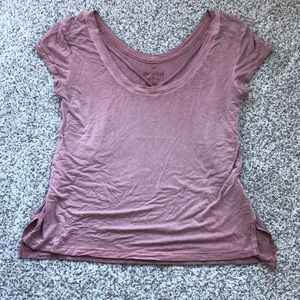 American Eagle blush criss cross T-shirt